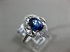 ESTATE 1.44CT DIAMOND & AAA SAPPHIRE 14KT WHITE GOLD OVAL FLOWER ENGAGEMENT RING