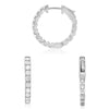 ESTATE 1.27CT DIAMOND 14KT WHITE GOLD 3D INSIDE OUT LUCIDA HUGGIE HOOP EARRINGS