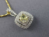 ESTATE .79CT WHITE & FANCY YELLOW DIAMOND 18K 2 TONE GOLD 3D DOUBLE HALO PENDANT