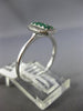 ESTATE .35CT DIAMOND & AAA EMERALD 14KT WHITE GOLD 3D MULTI ROW BARREL FUN RING