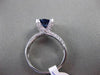 ESTATE 2.08CT DIAMOND & AAA SAPPHIRE 18KT WHITE GOLD 3D OVAL ENGAGEMENT RING