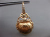 ESTATE EXTRA LARGE .80CT DIAMOND 18K YELLOW GOLD STRIATED CROWN HANGING EARRINGS