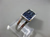 ESTATE WIDE 1.77CT EXTRA FACET AAA SAPPHIRE 18KT WHITE GOLD 3D RECTANGULAR RING