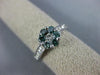 ESTATE .72CT WHITE AND BLUE DIAMOND 14KT WHITE GOLD 3D FLOWER CLUSTER LOVE RING
