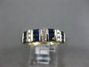 ESTATE 1.24CT DIAMOND & AAA SAPPHIRE 14KT YELLOW GOLD THREE ROW ANNIVERSARY RING
