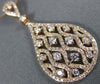 ESTATE LARGE .90CT DIAMOND 14KT ROSE GOLD TEAR DROP OPEN FILIGREE ETOILE PENDANT