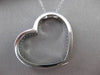 ESTATE LARGE .50CT DIAMOND 14KT WHITE GOLD OPEN HEART FLOATING PENDANT & CHAIN