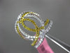 ESTATE LARGE 1.28CT WHITE & FANCY YELLOW DIAMOND 18K WHITE GOLD ANNIVERSARY RING