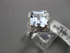 ESTATE LARGE 2.28CTW DIAMOND & AAA AQUAMARINE 14KT WHITE GOLD STAR FLORAL RING