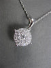 ESTATE LARGE .44CT ROUND DIAMOND 14KT WHITE GOLD CLUSTER 4 PRONG PENDANT & CHAIN