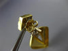 ANTIQUE LARGE .15CT DIAMOND 18KT 2 TONE GOLD TRIANGULAR HANGING EARRINGS #20582