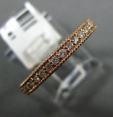 ESTATE .25CT DIAMOND 14KT ROSE GOLD 3D MILGRAIN SEMI ETERNITY ANNIVERSARY RING