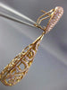 ESTATE EXTRA LARGE 5.34CT PINK DIAMOND 18K ROSE GOLD FILIGREE TEAR DROP EARRINGS