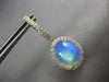 ESTATE 7.86CT DIAMOND & AAA OPAL 14K YELLOW GOLD HALO FILIGREE HANGING EARRINGS