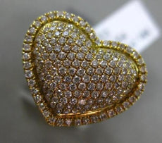 ESTATE .70CT DIAMOND 18KT YELLOW GOLD DOUBLE HEART MICRO PAVE CLASSIC LOVE RING