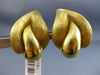 ESTATE LARGE HENRY DUNAY 18K YELLOW GOLD LEAF FLAME HANDCRAFTED CLIP ON EARRINGS