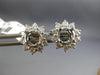 ESTATE .63CT DIAMOND 14K WHITE GOLD 3D SOLITAIRE FLOWER SEMI MOUNT STUD EARRINGS