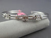 .78CT ROUND & BAGUETTE DIAMOND 18KT WHITE GOLD 3D SQUARE FLEXIBLE LOVE BANGLE