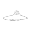 ESTATE .14CT DIAMOND 14KT WHITE GOLD 3D CLASSIC ROUND PAVE FLOWER FUN BRACELET