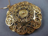 ANTIQUE EXTRA LARGE 14KT ROSE GOLD CLASSIC FLOWER CIRCLE FILIGREE PENDANT #21874