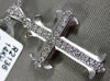 ESTATE .20CT DIAMOND 14KT WHITE GOLD 3D CLASSIC FILIGREE MILGRAIN CROSS PENDANT