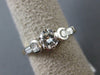 ESTATE 1.0CT ROUND & BAGUETTE DIAMOND 14K TWO TONE GOLD 3D ENGAGEMENT RING #3338