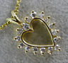 ESTATE .15CT ROUND DIAMOND 14KT YELLOW GOLD 3D CLASSIC OPEN HEART PENDANT #19144
