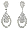 ESTATE LARGE 1.45CT DIAMOND 14K WHITE GOLD 3D CLASSIC TEAR DROP HANGING EARRINGS