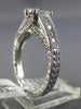 ESTATE 1.52CT ROUND & CUSHION DIAMOND 14KT WHITE GOLD 3D LUCIDA ENGAGEMENT RING