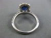 ESTATE LARGE 2.17CT DIAMOND & AAA SAPPHIRE 18KT WHITE GOLD HALO ENGAGEMENT RING