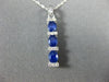 ESTATE .85CT DIAMOND & AAA SAPPHIRE 14KT WHITE GOLD PAST PRESENT FUTURE PENDANT