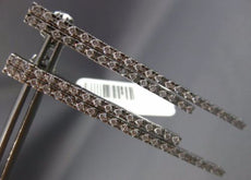 ESTATE LONG .90CT DIAMOND 18KT WHITE GOLD CLASSIC 2 ROW JOURNEY HANGING EARRINGS