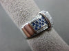 ESTATE WIDE 1.34CT DIAMOND & SAPPHIRE FILIGREE 18KT WHITE GOLD BELT RING #17353