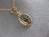 ESTATE .42CT ROUND CUT DIAMOND 14KT ROSE GOLD 3D CLASSIC CLUSTER OVAL PENDANT