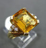 ESTATE 2.66CT DIAMOND & AAA YELLOW TOPAZ 14K YELLOW GOLD 3 STONE ENGAGEMENT RING