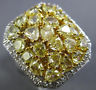 ESTATE EXTRA LARGE 5.43CT WHITE & FANCY YELLOW DIAMOND 18KT 2 TONE GOLD FUN RING