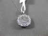 ESTATE .58CT DIAMOND 18KT WHITE GOLD FILIGREE CLUSTER FLOATING PENDANT & CHAIN