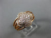 ESTATE WIDE .57CT DIAMOND 14K ROSE GOLD 3D 4 LEAF CLOVER SQUARE CRISS CROSS RING