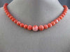 ESTATE LONG AAA ROUND CORAL 925 SILVER 3D CLASSIC GRADUATING LOVE FUN NECKLACE