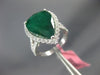 ESTATE EXTRA LARGE 6.27CT DIAMOND & AAA EMERALD 18KT WHITE GOLD ENGAGEMENT RING