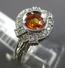 ESTATE WIDE .92CT DIAMOND & AAA YELLOW SAPPHIRE 14KT WHITE GOLD ENGAGEMENT RING