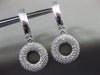 ESTATE .92CT DIAMOND 14K WHITE GOLD 3D CIRCLE OF LIFE MULTI ROW HANGING EARRINGS