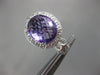 ESTATE LARGE 9.43CT DIAMOND & AAA AMETHYST 14K WHITE GOLD 3D OVAL HALO EARRINGS