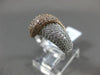 ESTATE WIDE 1.57CT DIAMOND 14KT WHITE & ROSE GOLD 3D PAVE CRISS CROSS LOVE RING