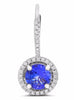 1.76CT DIAMOND & AAA TANZANITE 14KT WHITE GOLD HALO LEVERBACK HANGING EARRINGS