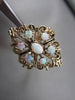 ANTIQUE LARGE FILIGREE AUSTRALIAN OPAL 1.30CTW 14KT YELLOW GOLD FLORAL RING !!!