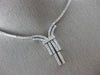 ESTATE LARGE 1.52CT DIAMOND 14KT WHITE GOLD DROP FLOATING V NECKLACE #14876