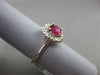 ESTATE 1.40CT DIAMOND & AAA RUBY 14KT WHITE GOLD 3D HALO CLASSIC ENGAGEMENT RING