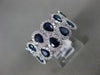 ESTATE WIDE 3.42CT DIAMOND & AAA SAPPHIRE 14KT GOLD 3D INFINITY ANNIVERSARY RING