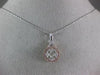 ESTATE .67CT WHITE & PINK DIAMOND 14K WHITE & ROSE GOLD FLOWER FLOATING PENDANT